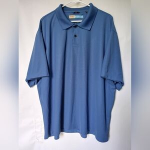 Wrangler Mens Authentics Breath-Dri Polo Golf Shirt 3XL/3TG Blue